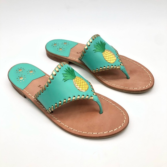 Jack Rogers | Shoes | Jack Rogers Sandals Flip Flops Blue Pineapple |  Poshmark